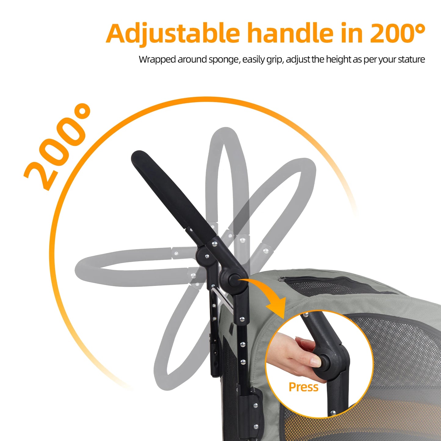 Universal Foldable Portable Dog Stroller With Breathable Carrier