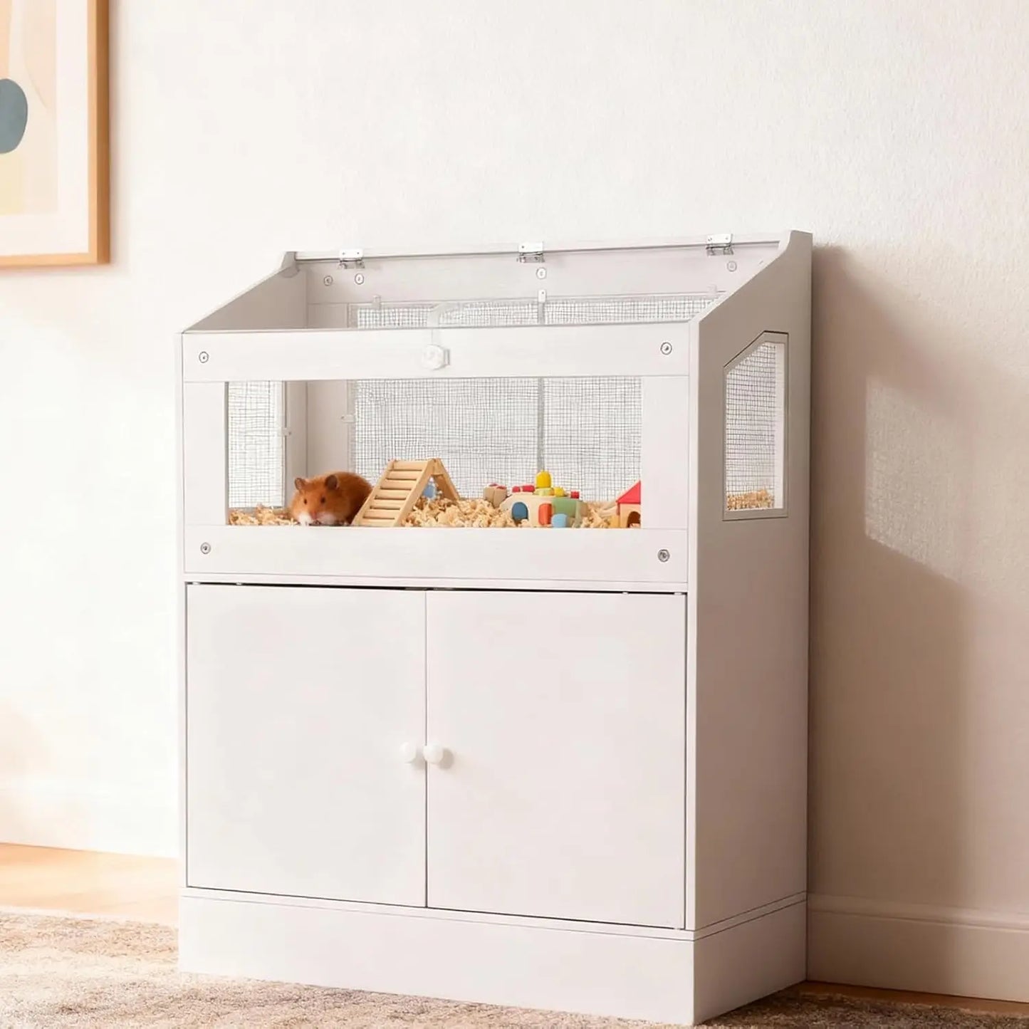 Hmmis Large Acrylic Hamster Cage With Storage Cabinet