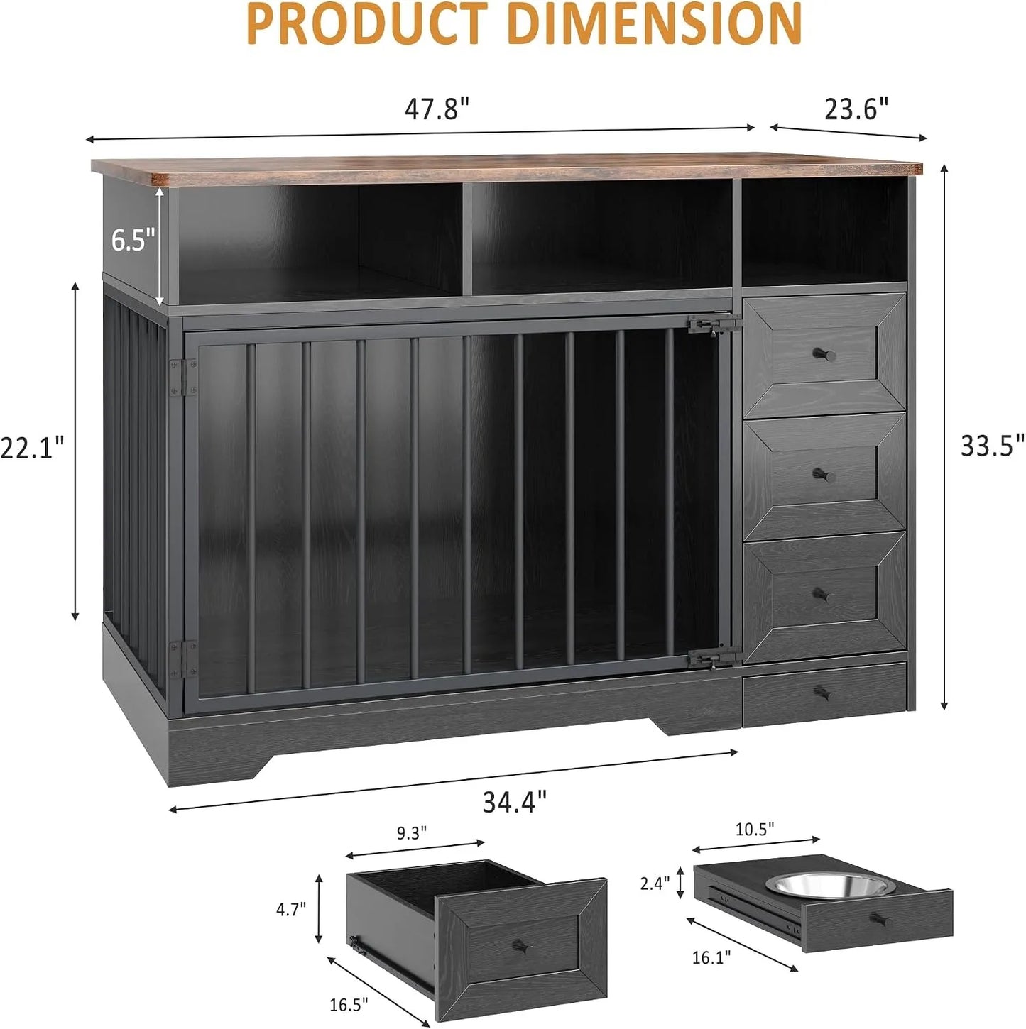 Heavy Duty Wooden Dog Crate Furniture Table With Storage