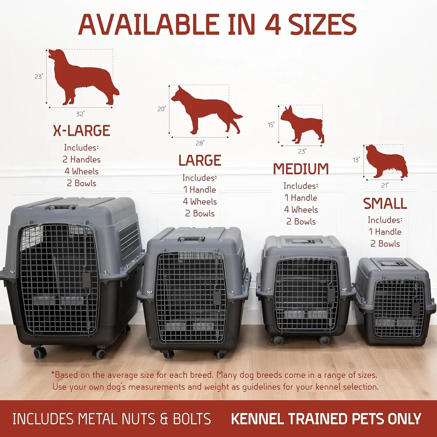 Ufsagcg Airline-Approved Travel Dog Crate With Wheels And Bowls And Accessories