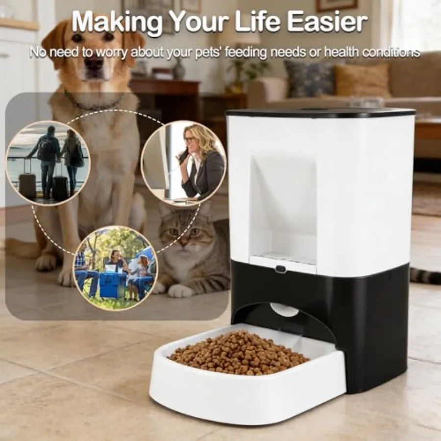 Large Automatic Dog Feeder for Breeds with Voice Recording