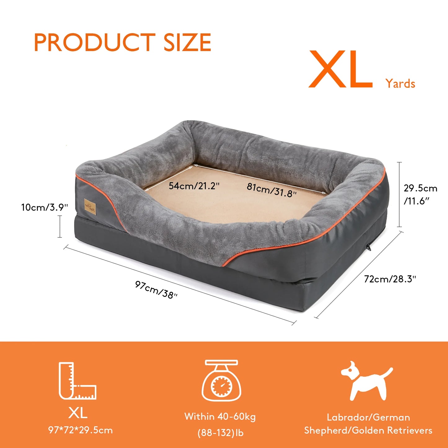 BINGOPAW Anti Allergy Warm Fleece Dog Bed With Washable Cover