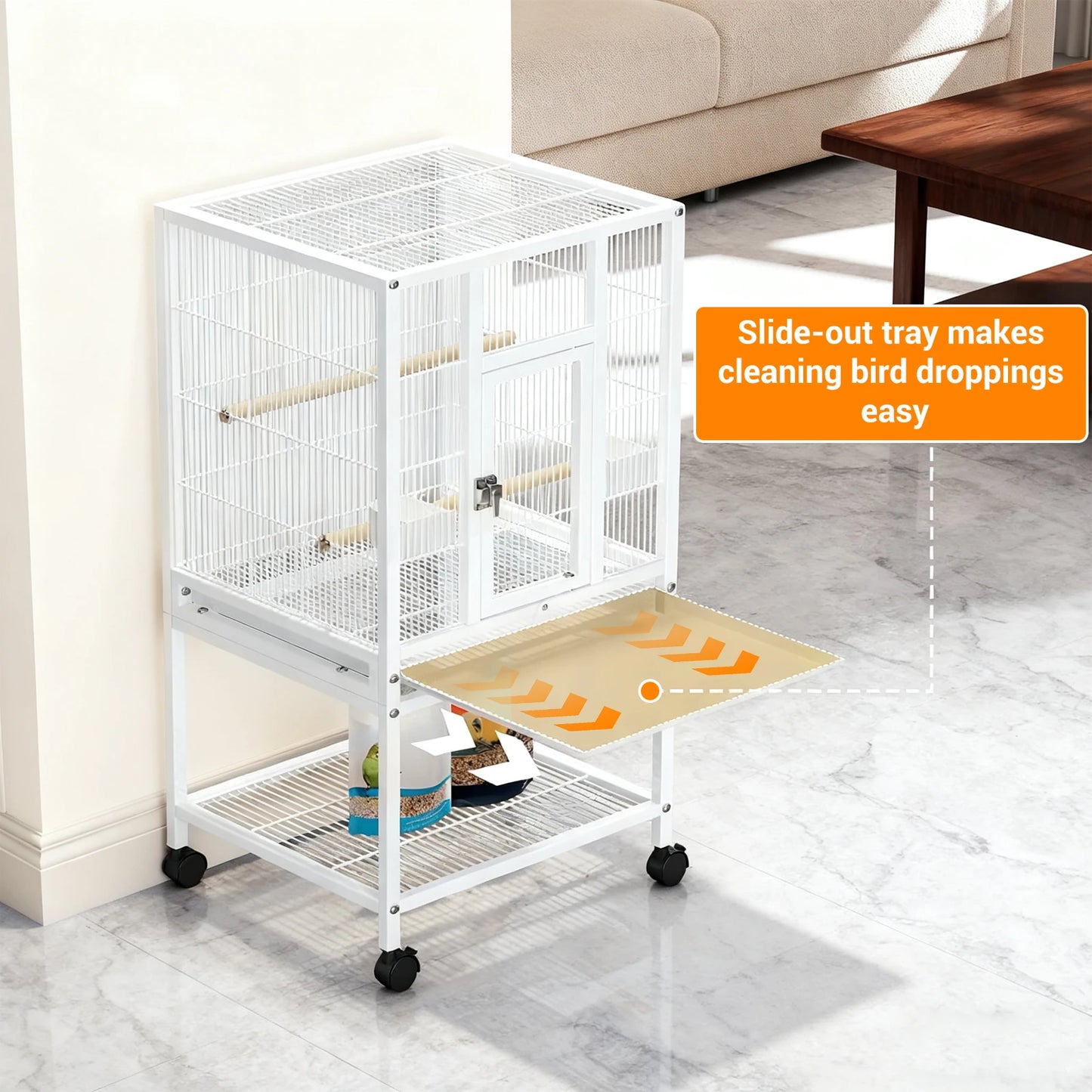 Small Animal Cage 53.5 Inch Metal With Wheels