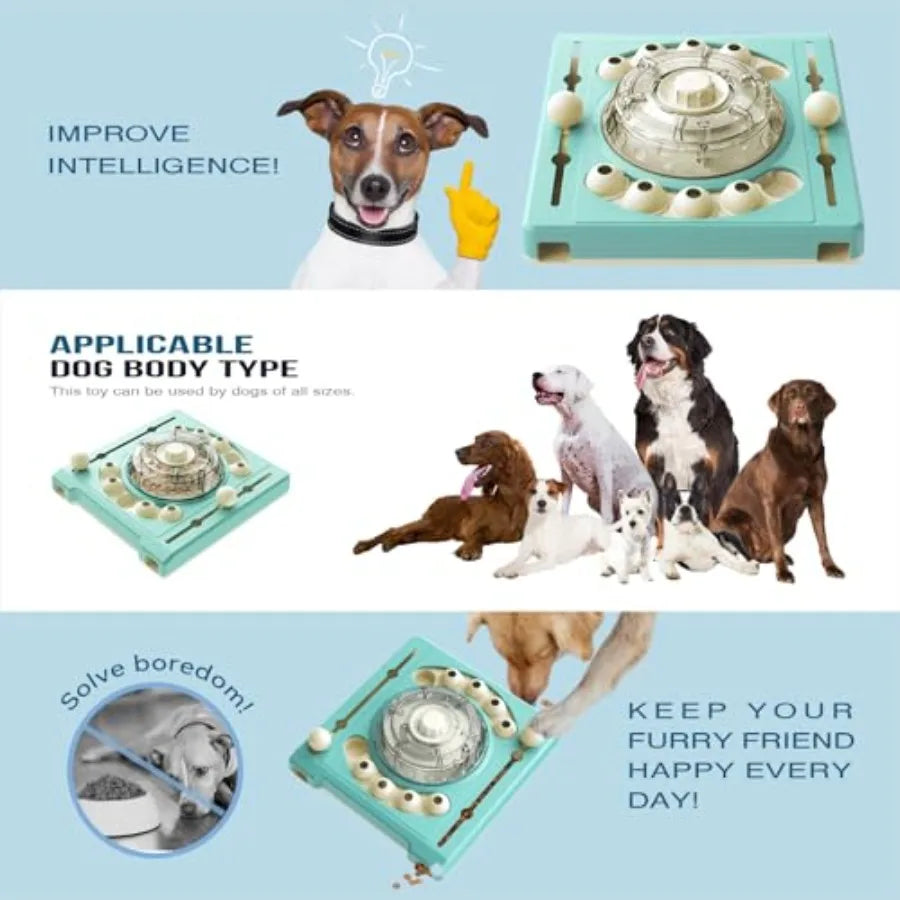 Dog Puzzle Feeder Toy Spin to Release Treat Dispenser