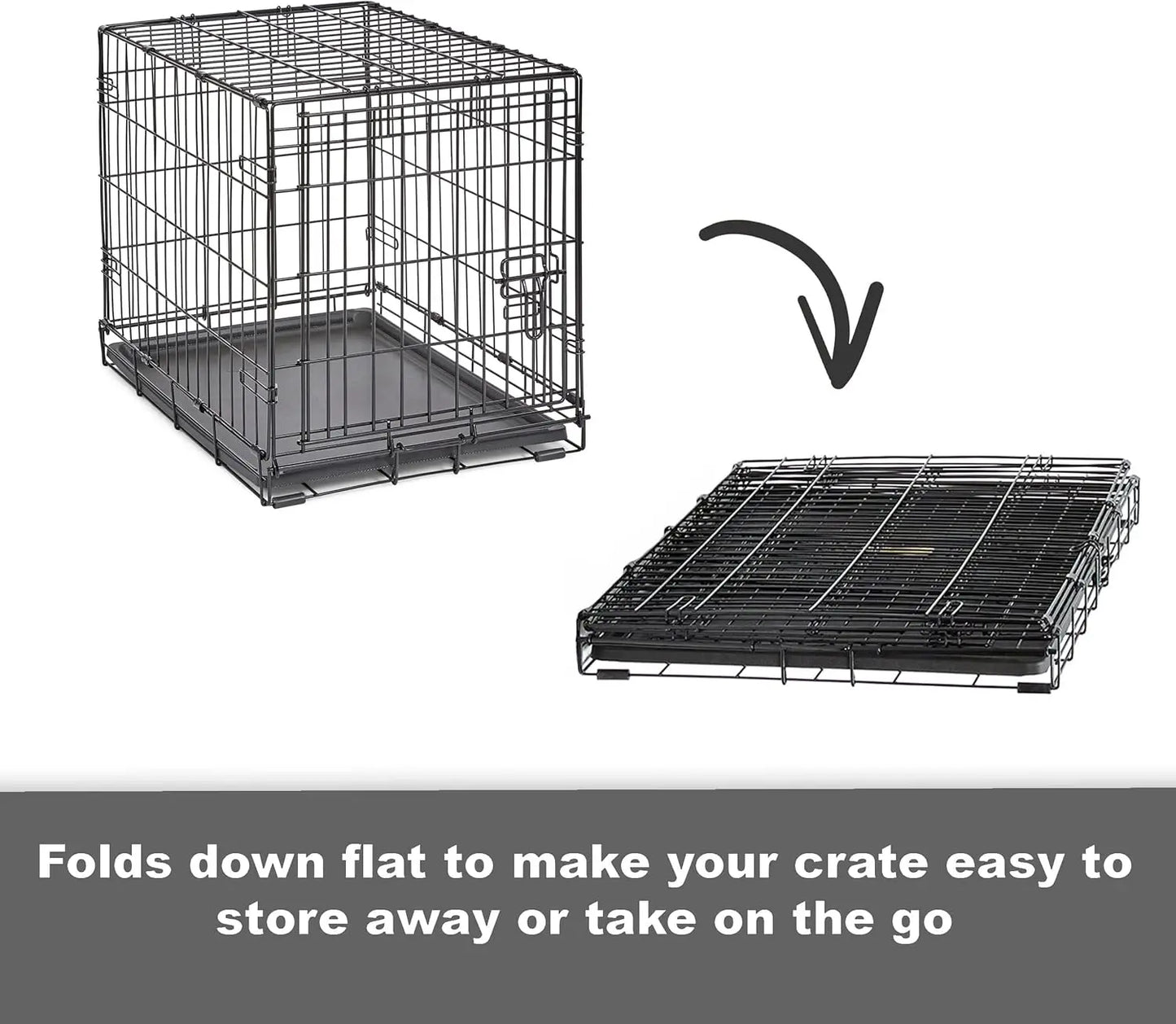 Midwest Homes for Pets Folding Dog Crate with Leakproof Tray