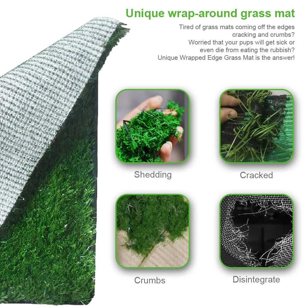 Dog Grass Pad With Tray Reusable Puppy Turf For Training