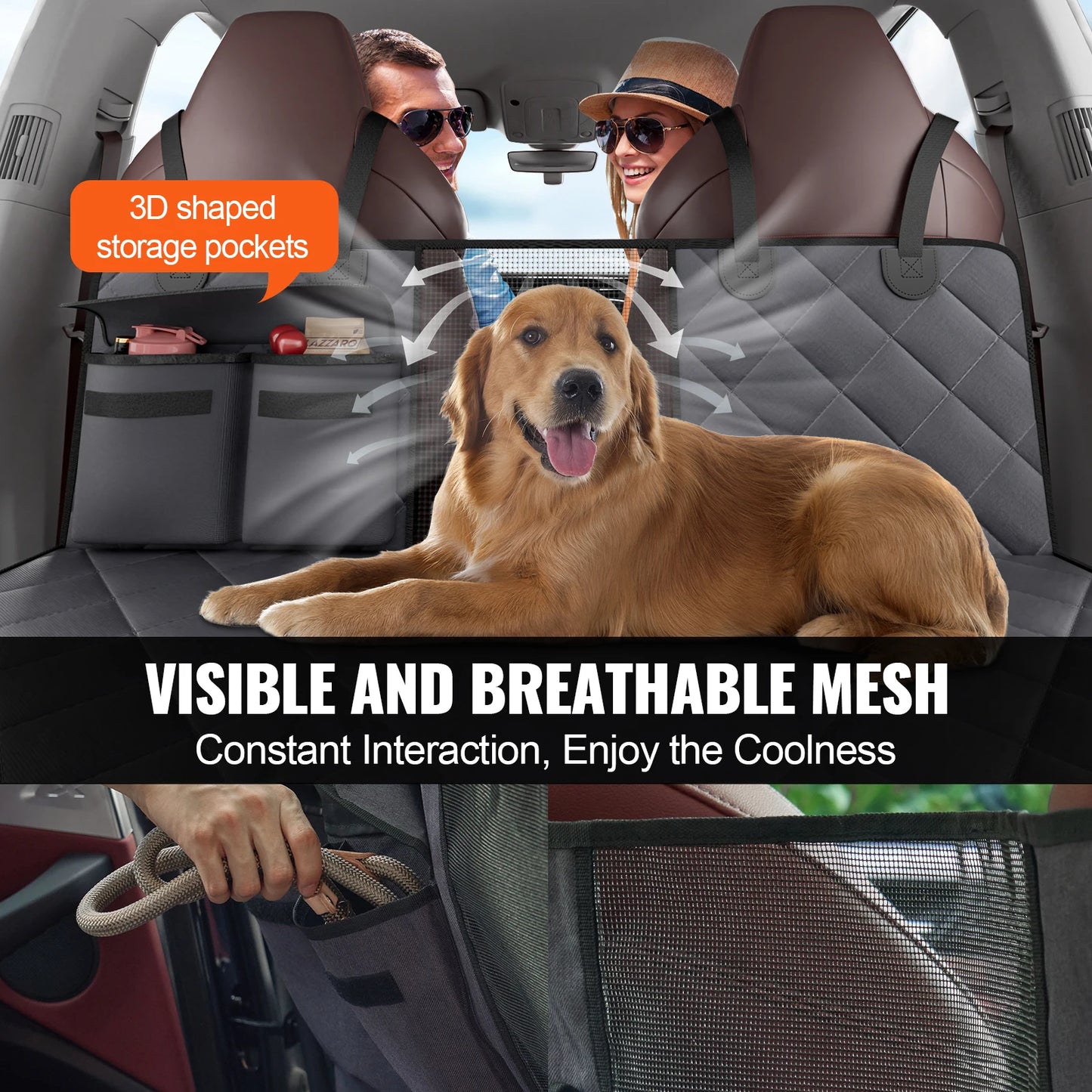 SucceBuy Waterproof Dog Hammock Back Seat Extender For Car