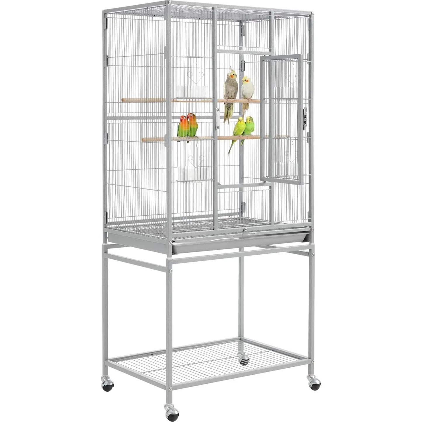 Wrought Iron Standing Parrot Cage With Stand For Small Birds