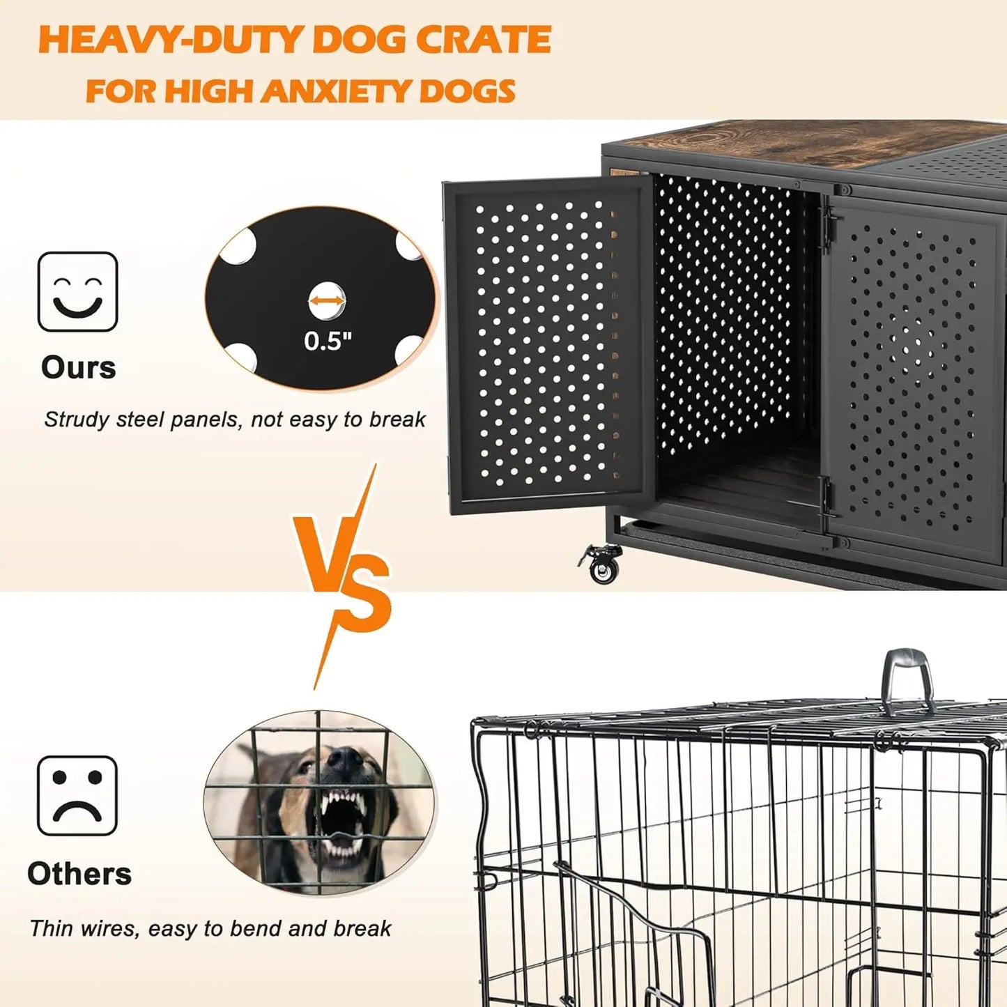 Heavy Duty Dog Crate Furniture for Medium and Large Dogs
