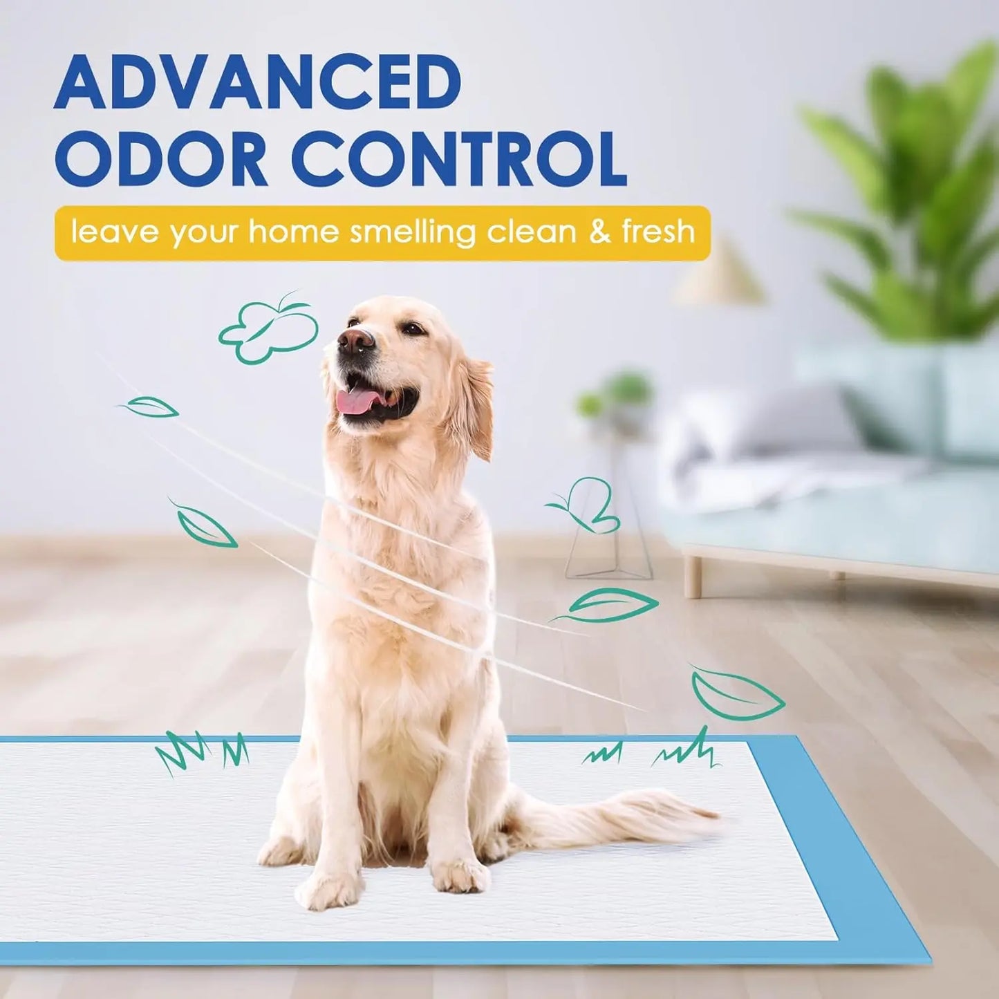Extra Large Dog Pee Pads 30 Pack With Adhesive Tabs Ultra Absorbent