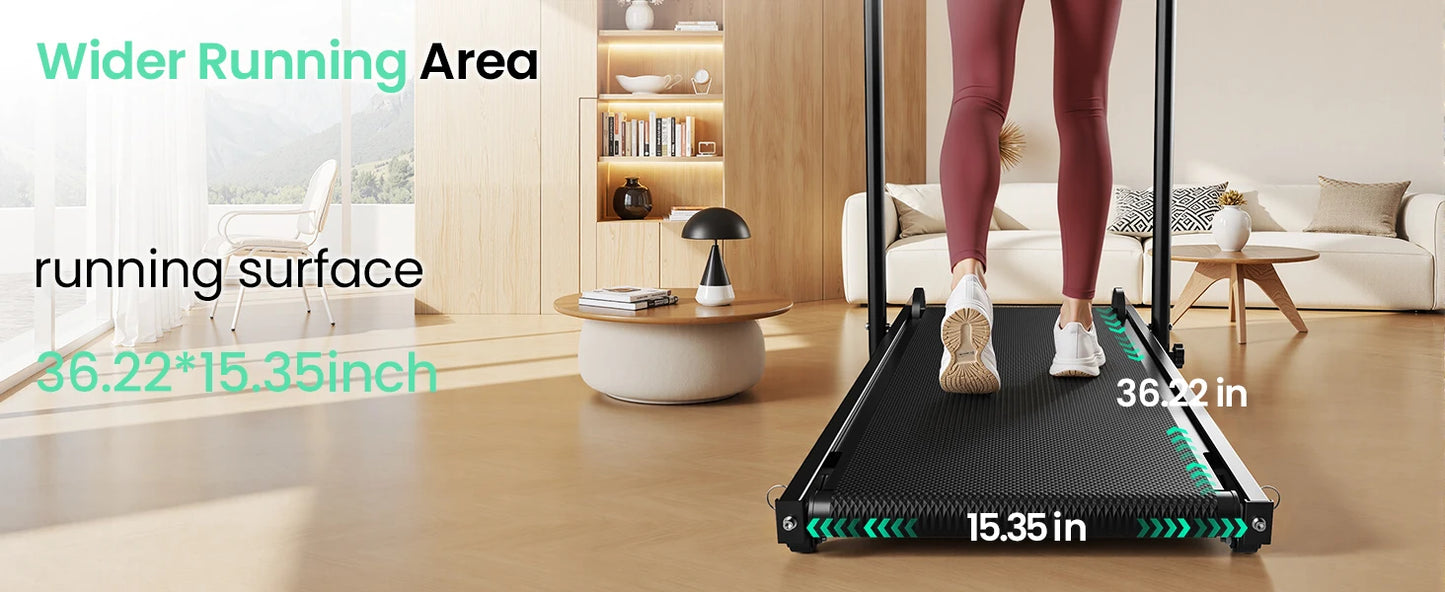 AKLUER Non Electric Treadmill With Dual Flywheels And LCD Monitor