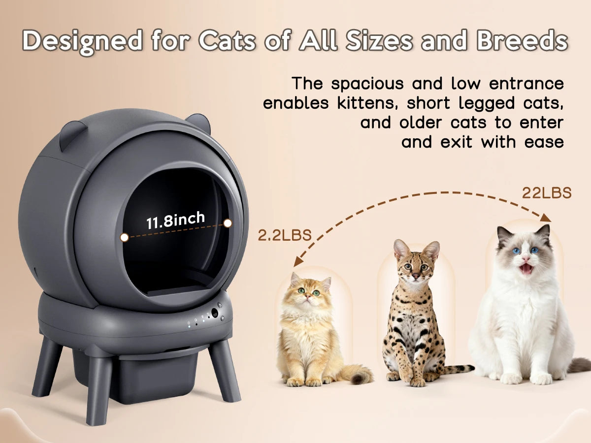 Self Cleaning Litter Box With Infrared Sensors For Multi Cats