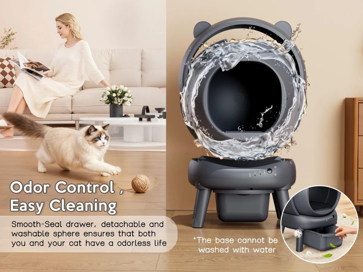 Self Cleaning Litter Box With Infrared Sensors For Multi Cats