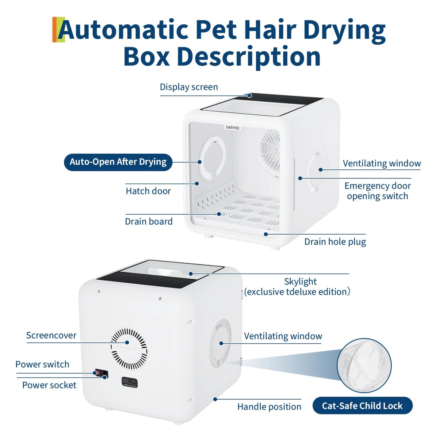 HiMISS 72L Automatic Dog Cat Drying Box