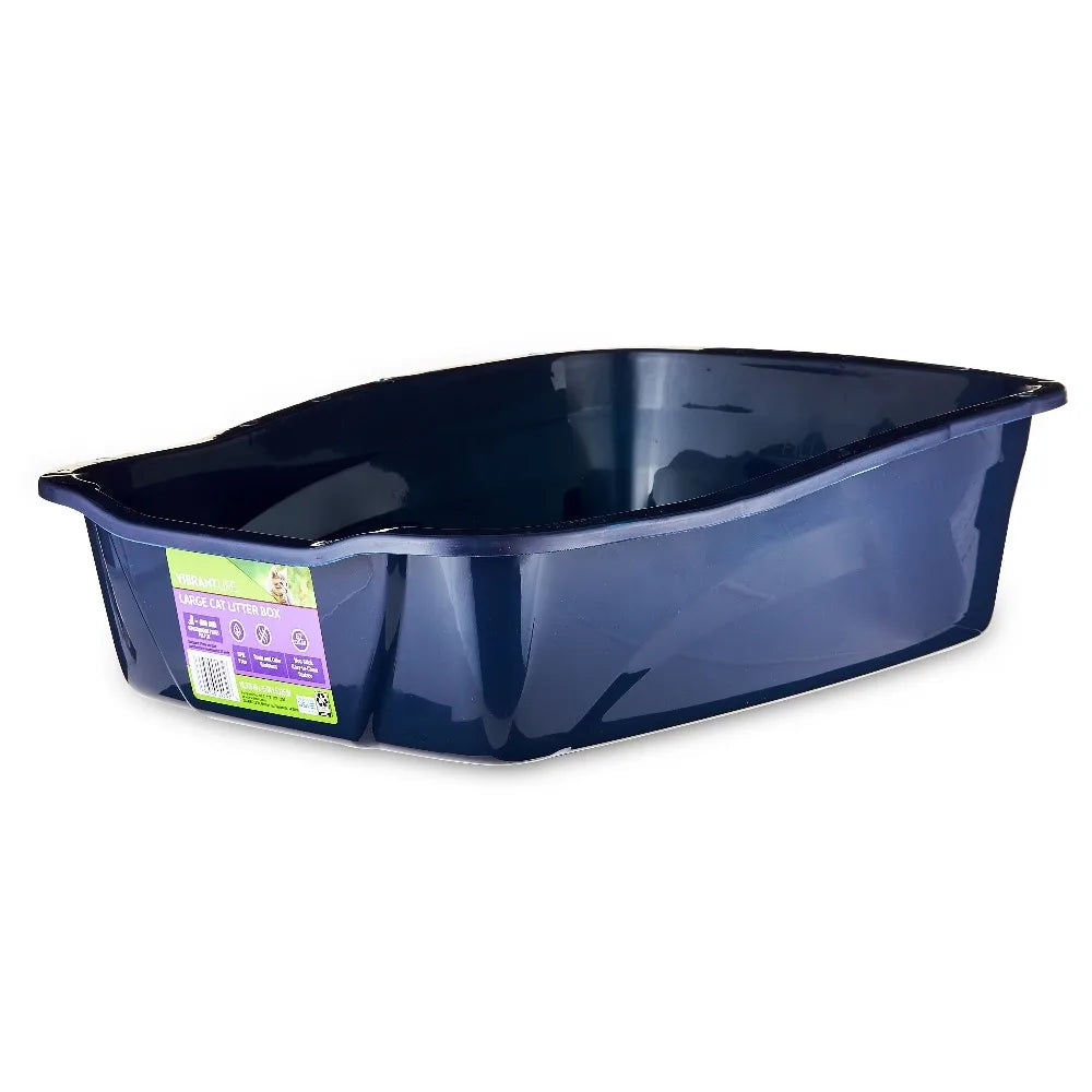 Large Open Cat Litter Box With Low Entry and Removable Lid