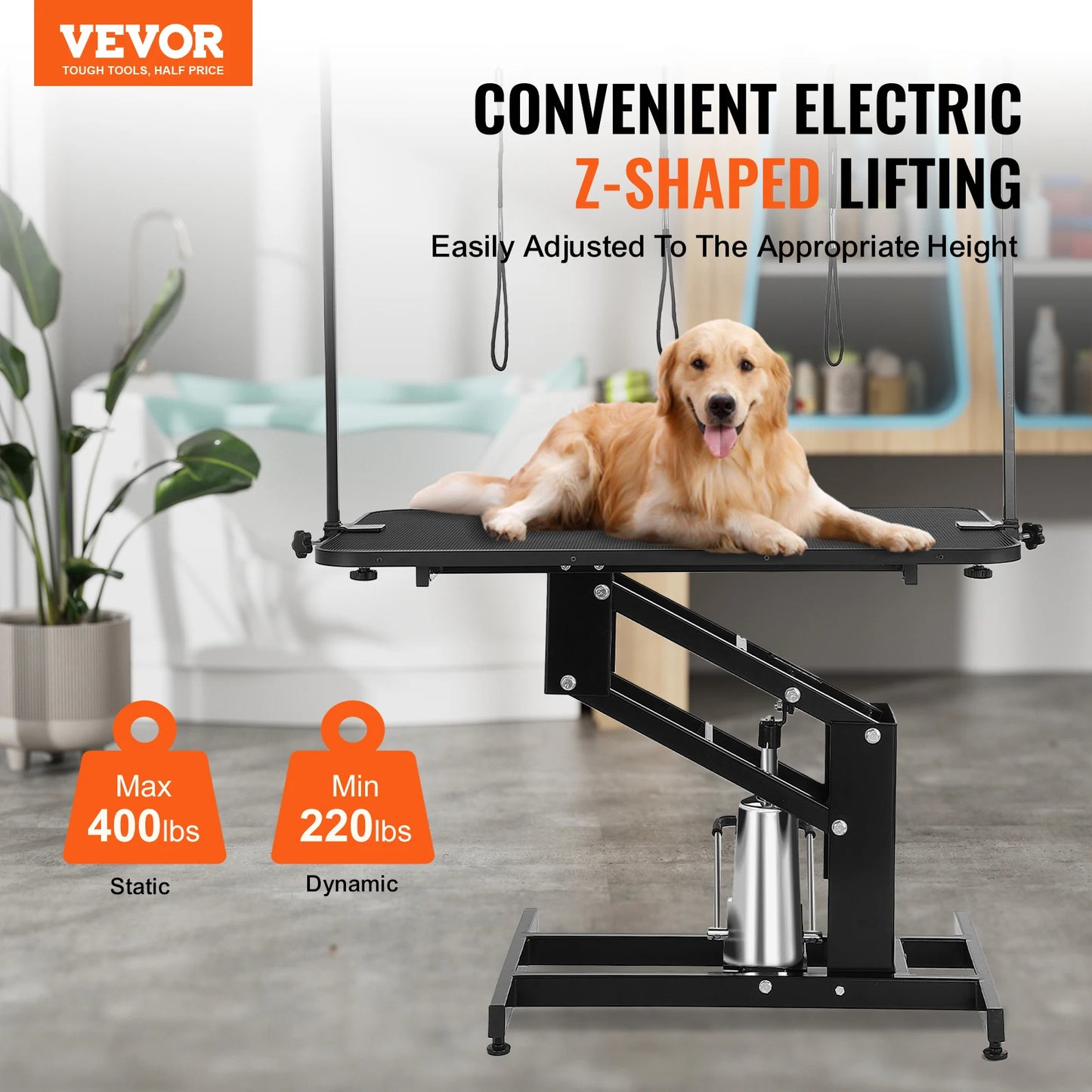 SucceBuy 400Lbs Hydraulic Pet Grooming Table With Arm
