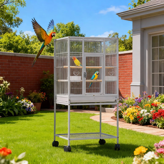 Small Animal Cage 53.5 Inch Metal With Wheels