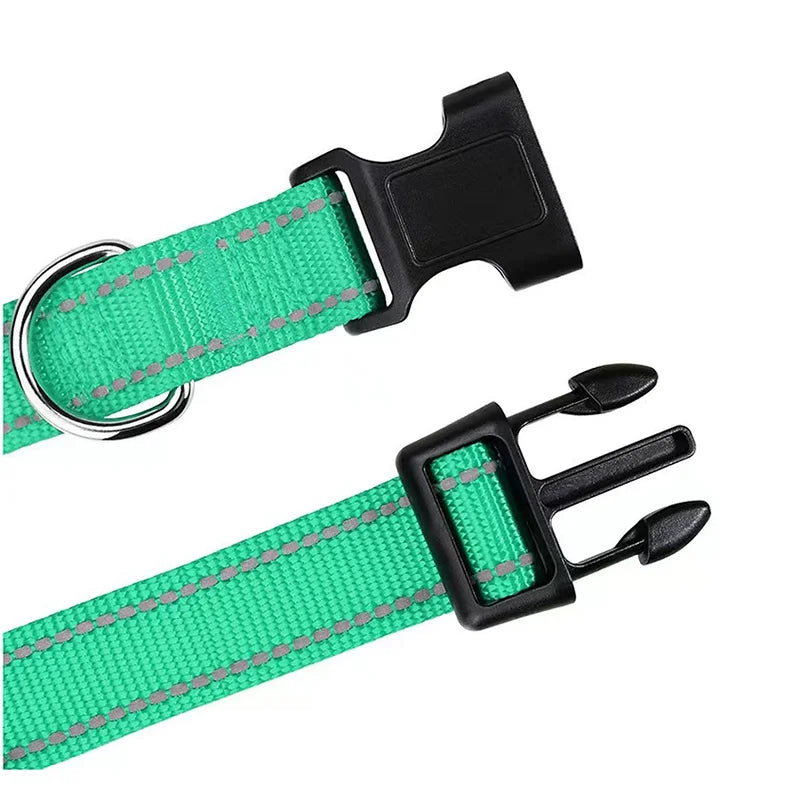 Reflective Adjustable Nylon Pet Collar For Dogs And Cats