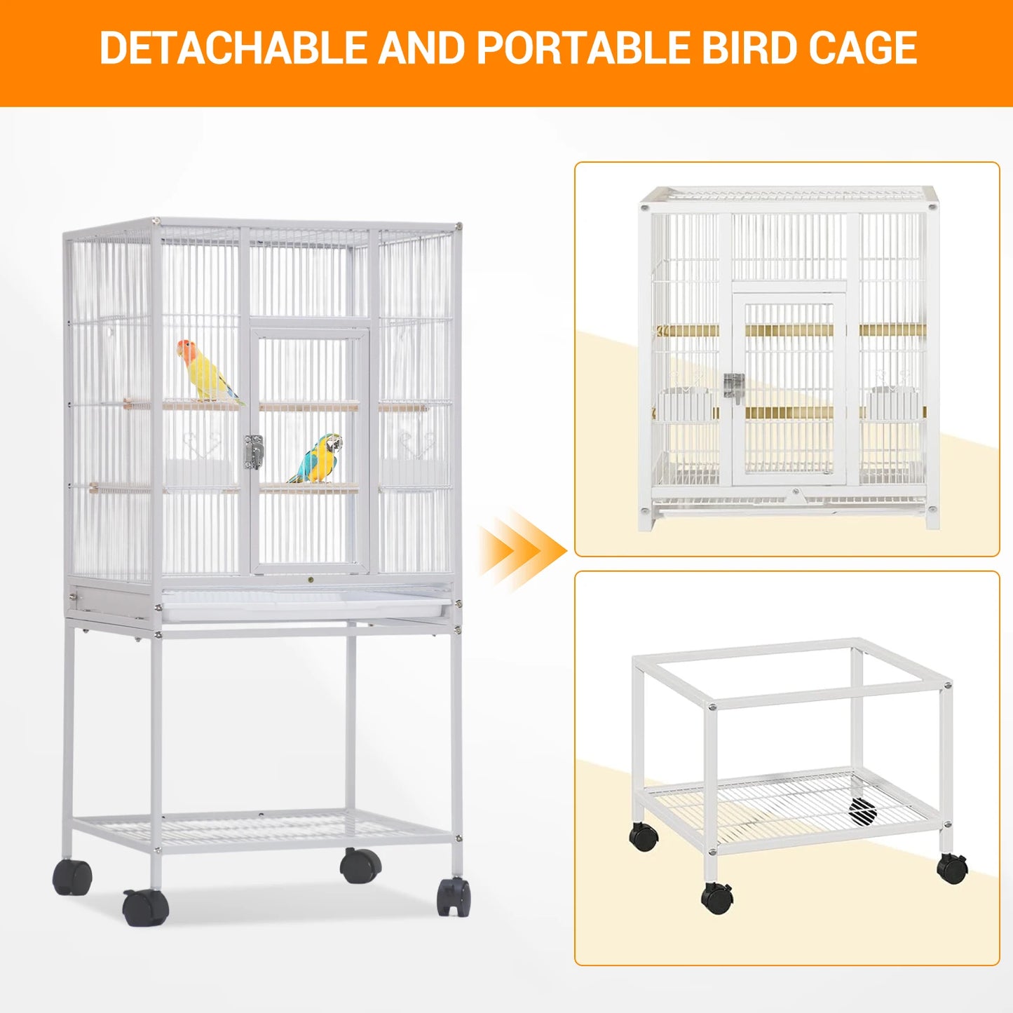 Small Animal Cage 53.5 Inch Metal With Wheels