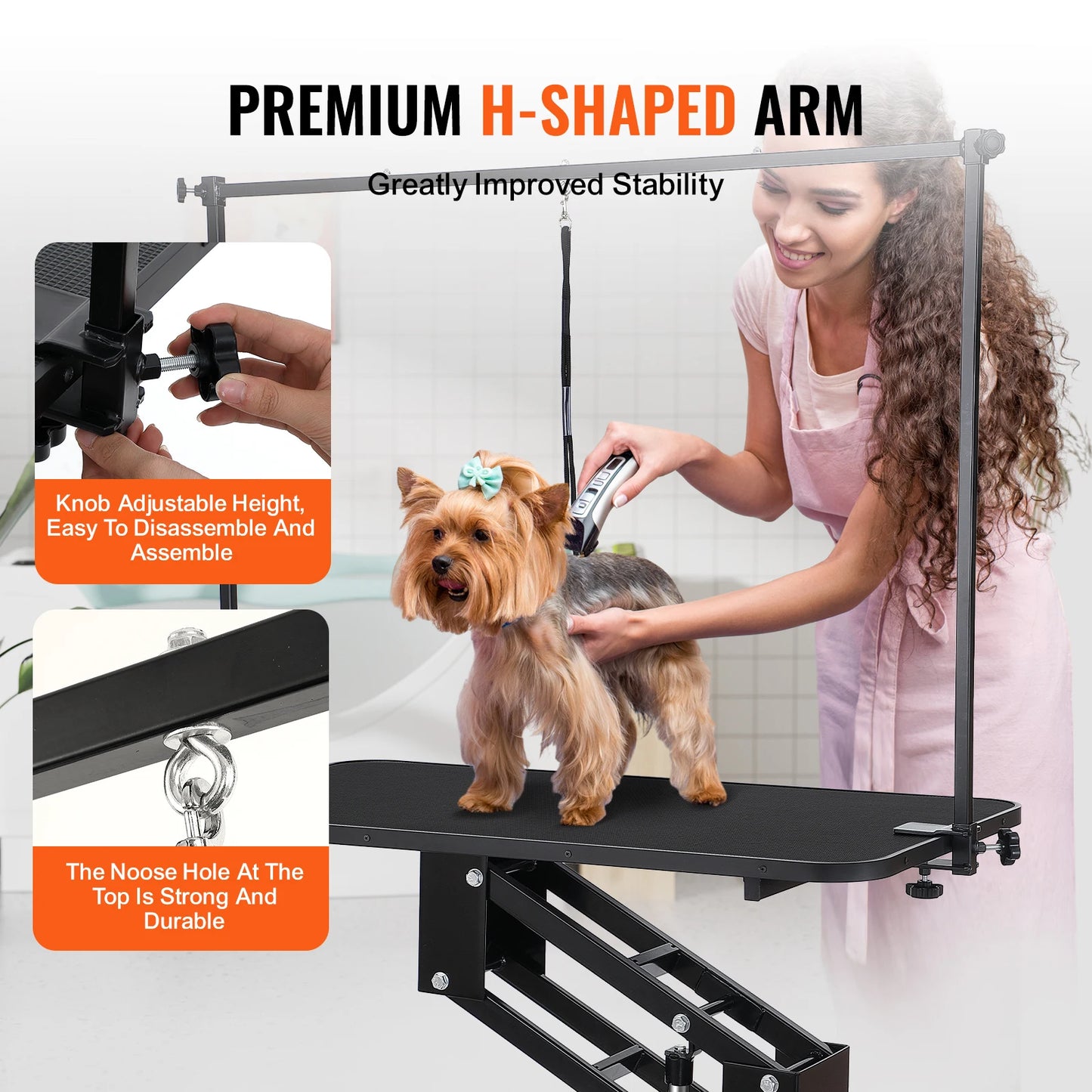SucceBuy 400Lbs Hydraulic Pet Grooming Table With Arm