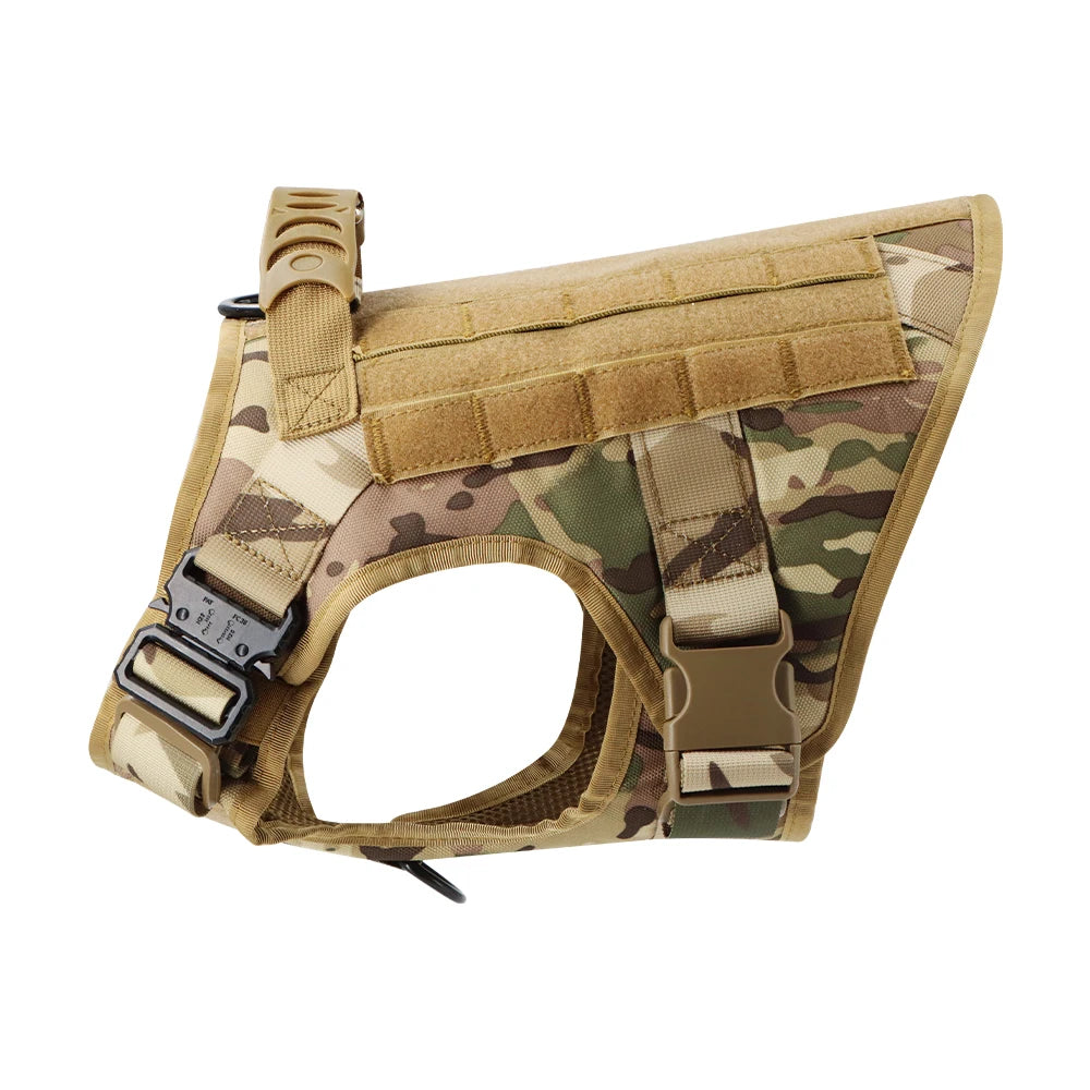 Nylon Tactical Dog Harness Leash Set No Pull Training Military