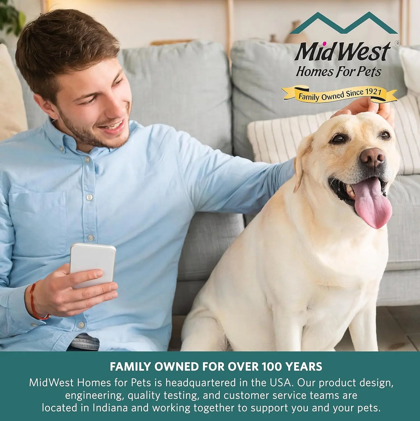 Midwest Homes for Pets Folding Dog Crate with Leakproof Tray