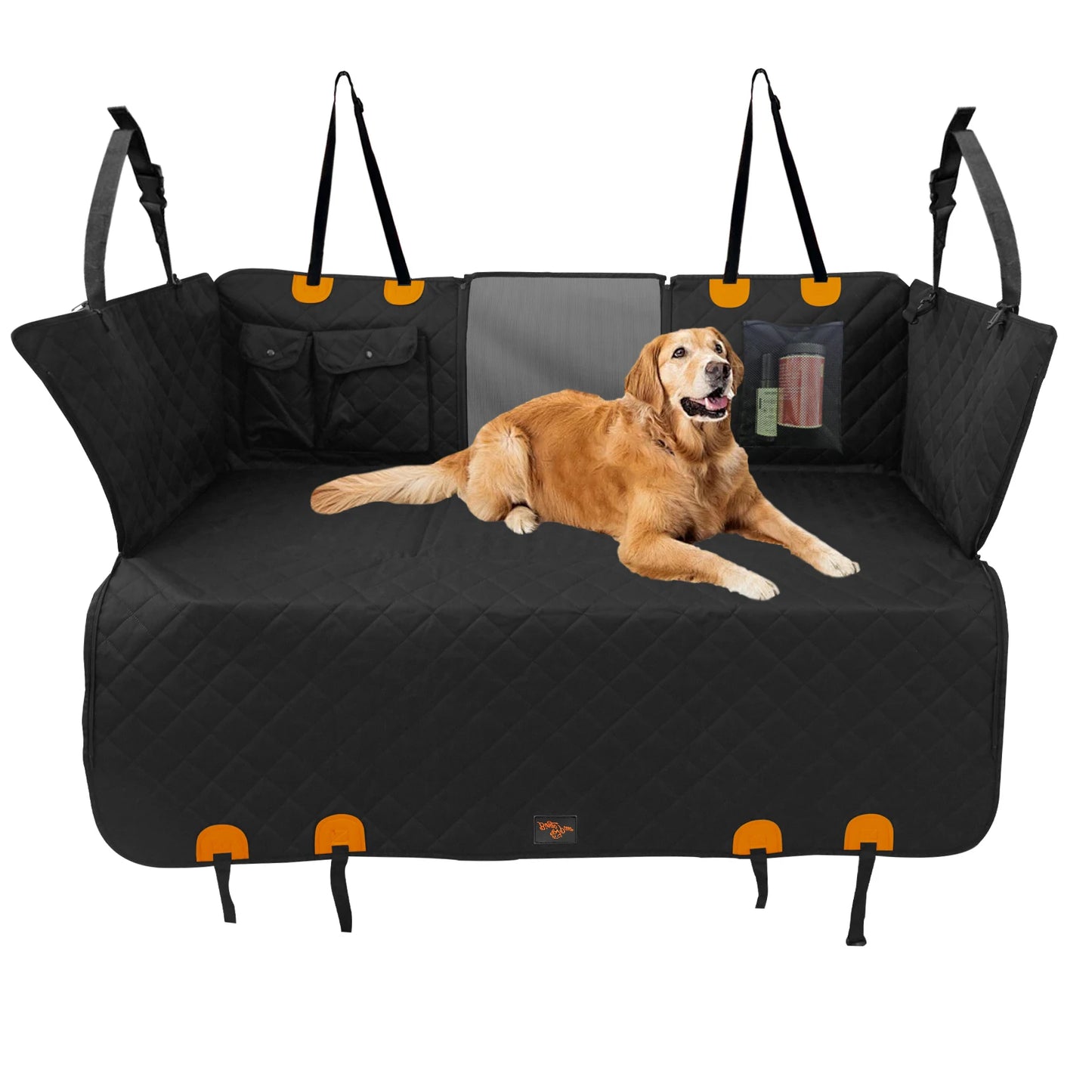 Borwart Waterproof Back Seat Extender Dog Car Cover With Storage