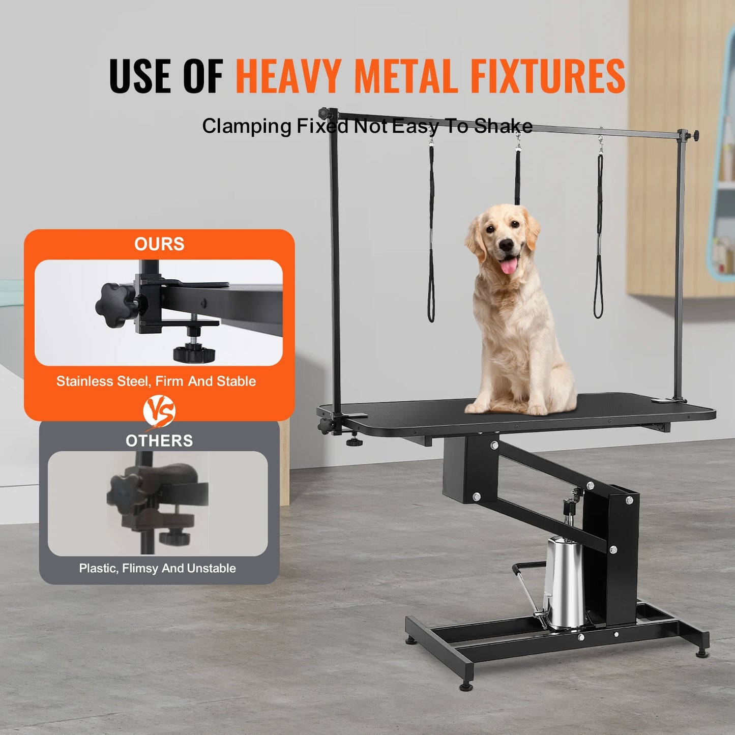 SucceBuy 400Lbs Hydraulic Pet Grooming Table With Arm