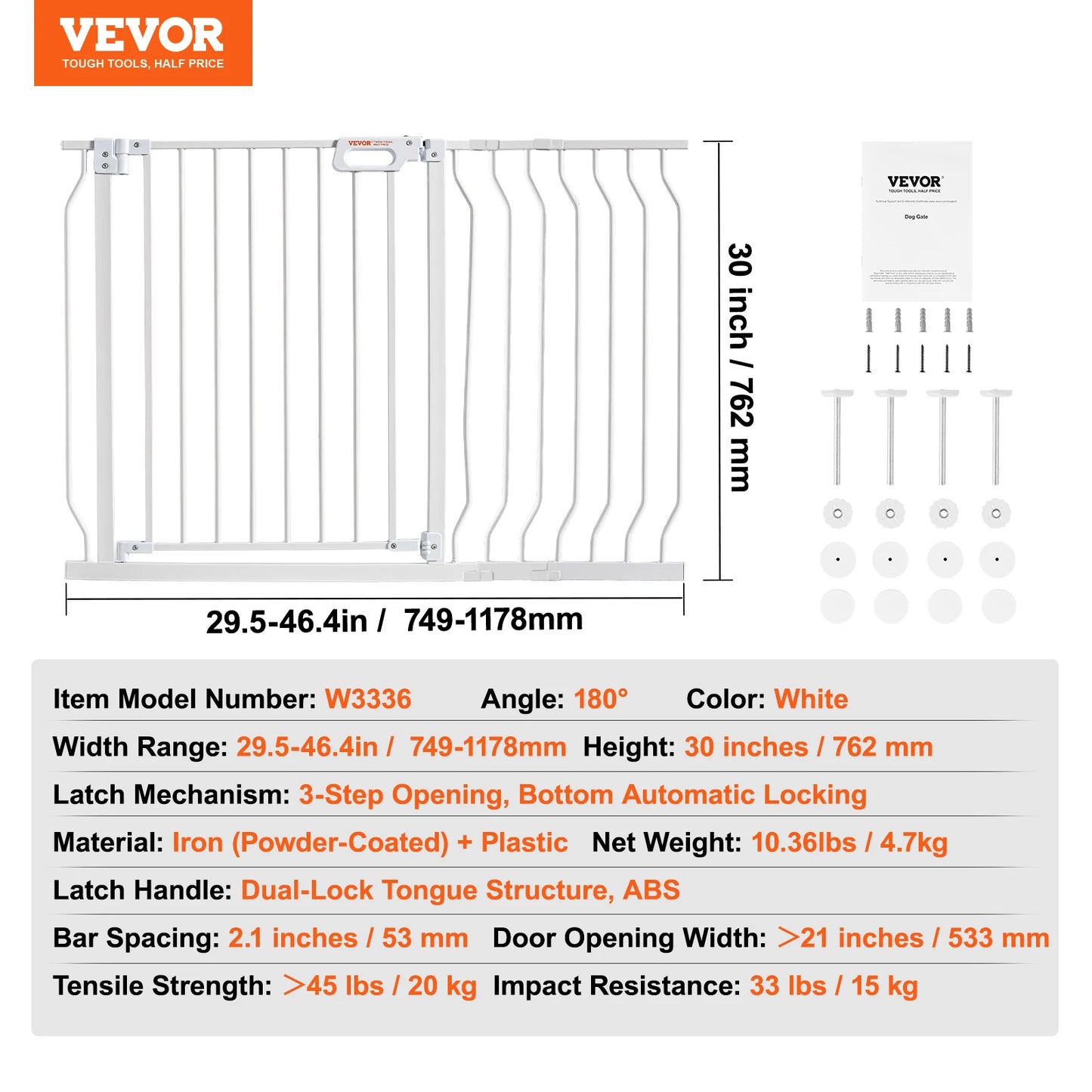 SucceBuy Pressure Mount Baby Gate Walk Through Doorway Child Safety
