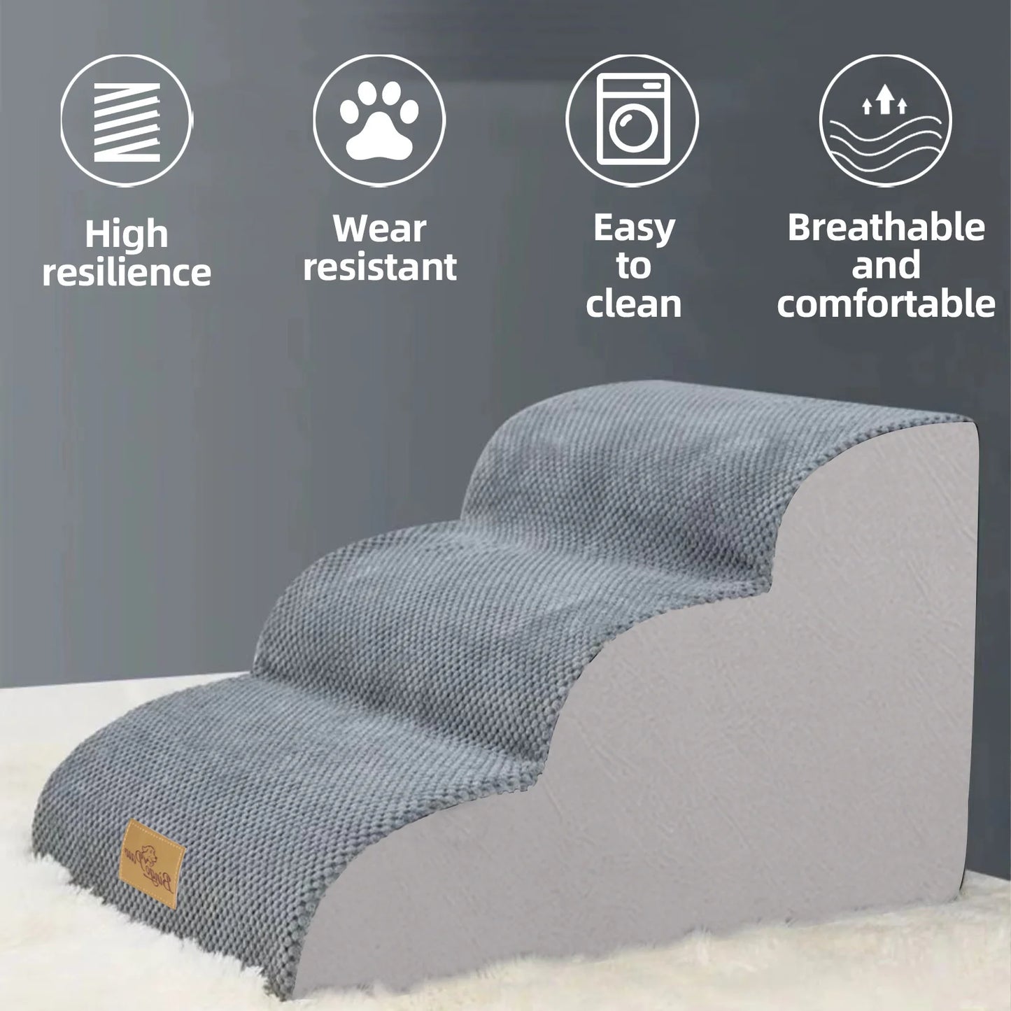 Bingopaw Extra Wide Dog Stairs Ramp Bed Couch