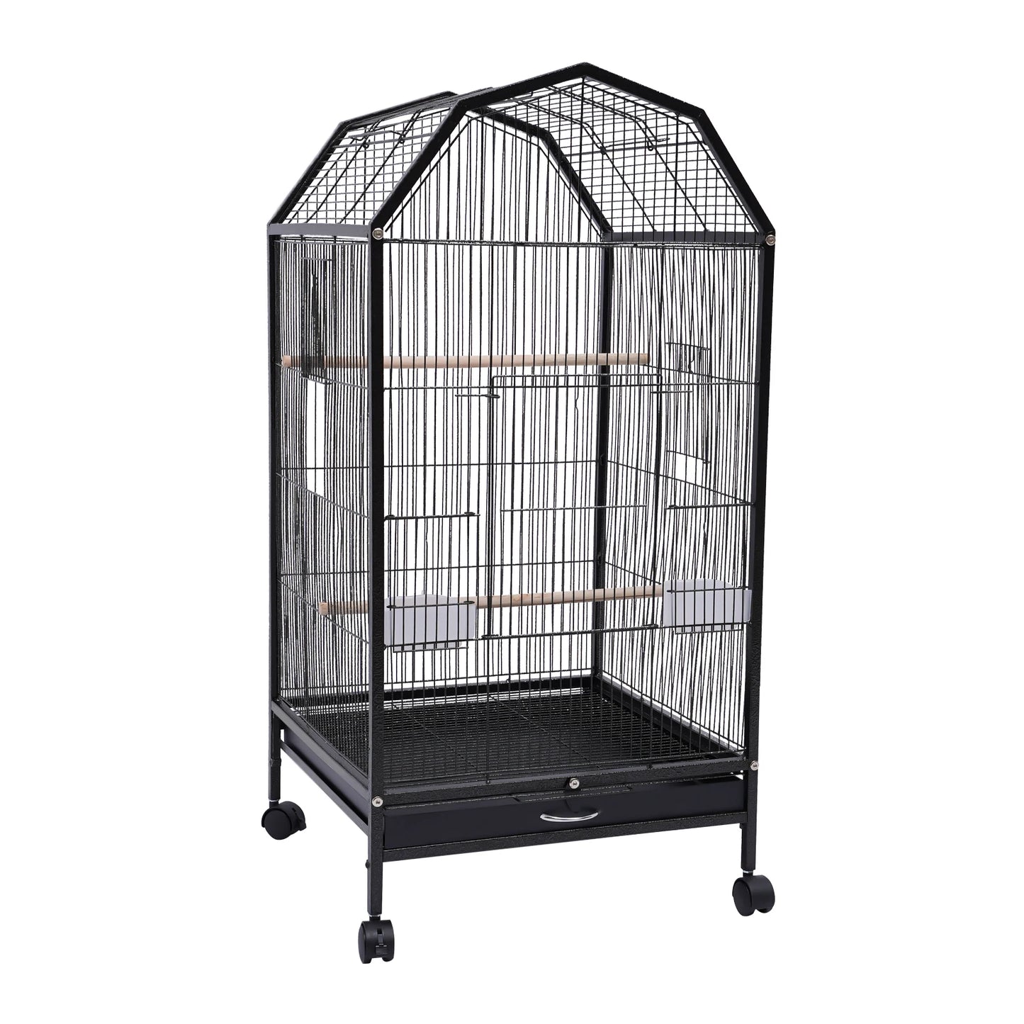 Large Metal Bird Flight Cage With Rolling Stand And Anti Escape Door