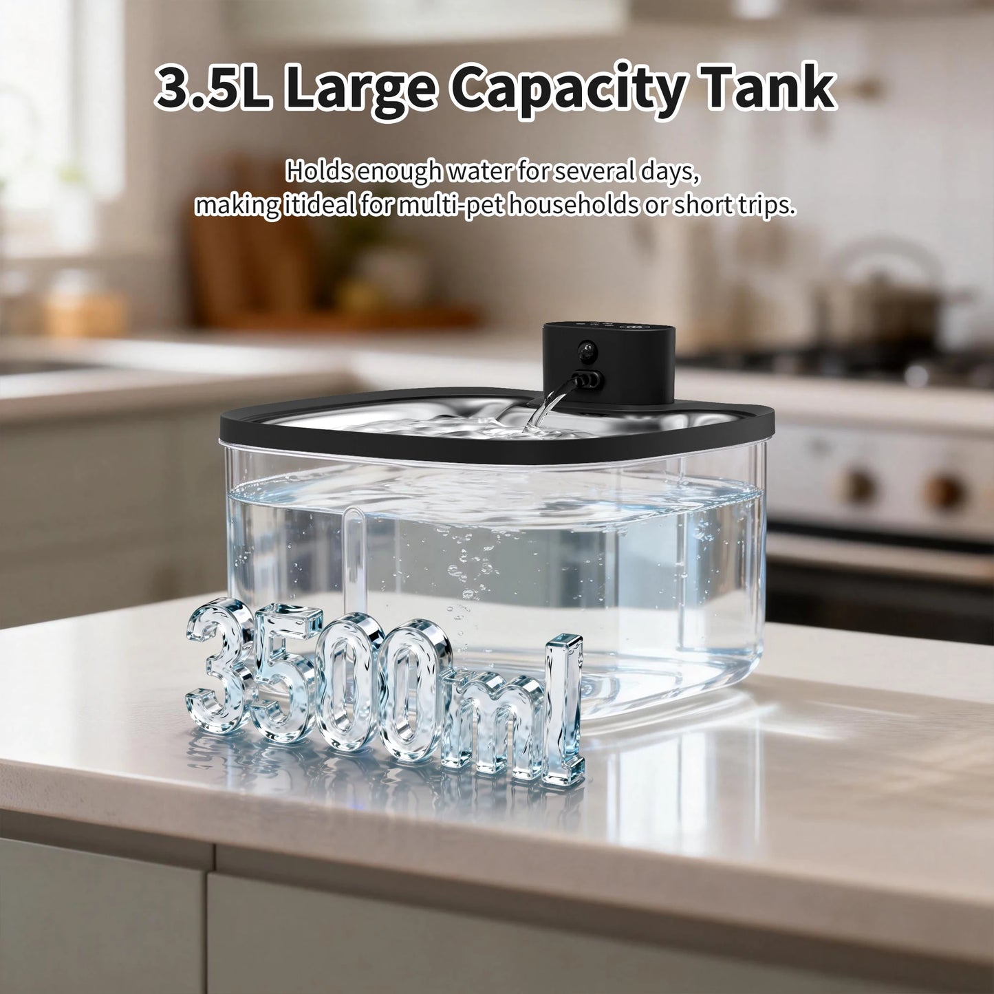 Eramong 3.5L Stainless Steel Wireless Smart Cat Water Fountain