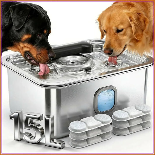 Stainless Steel Water Fountain For Large Dogs With Automatic Filter