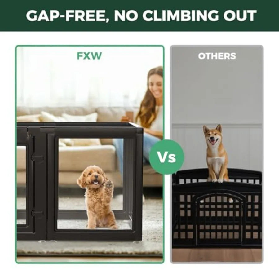 AuraSpace Acrylic Indoor Dog Playpen for Puppies and Small Dogs
