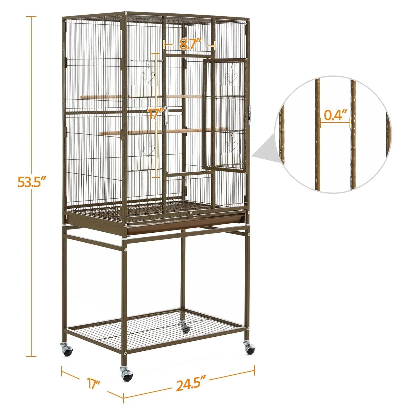 Wrought Iron Standing Parrot Cage With Stand For Small Birds