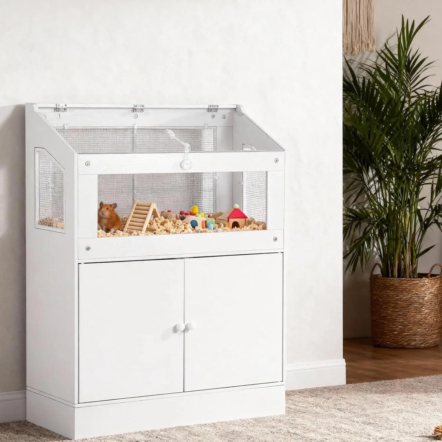 Hmmis Large Acrylic Hamster Cage With Storage Cabinet