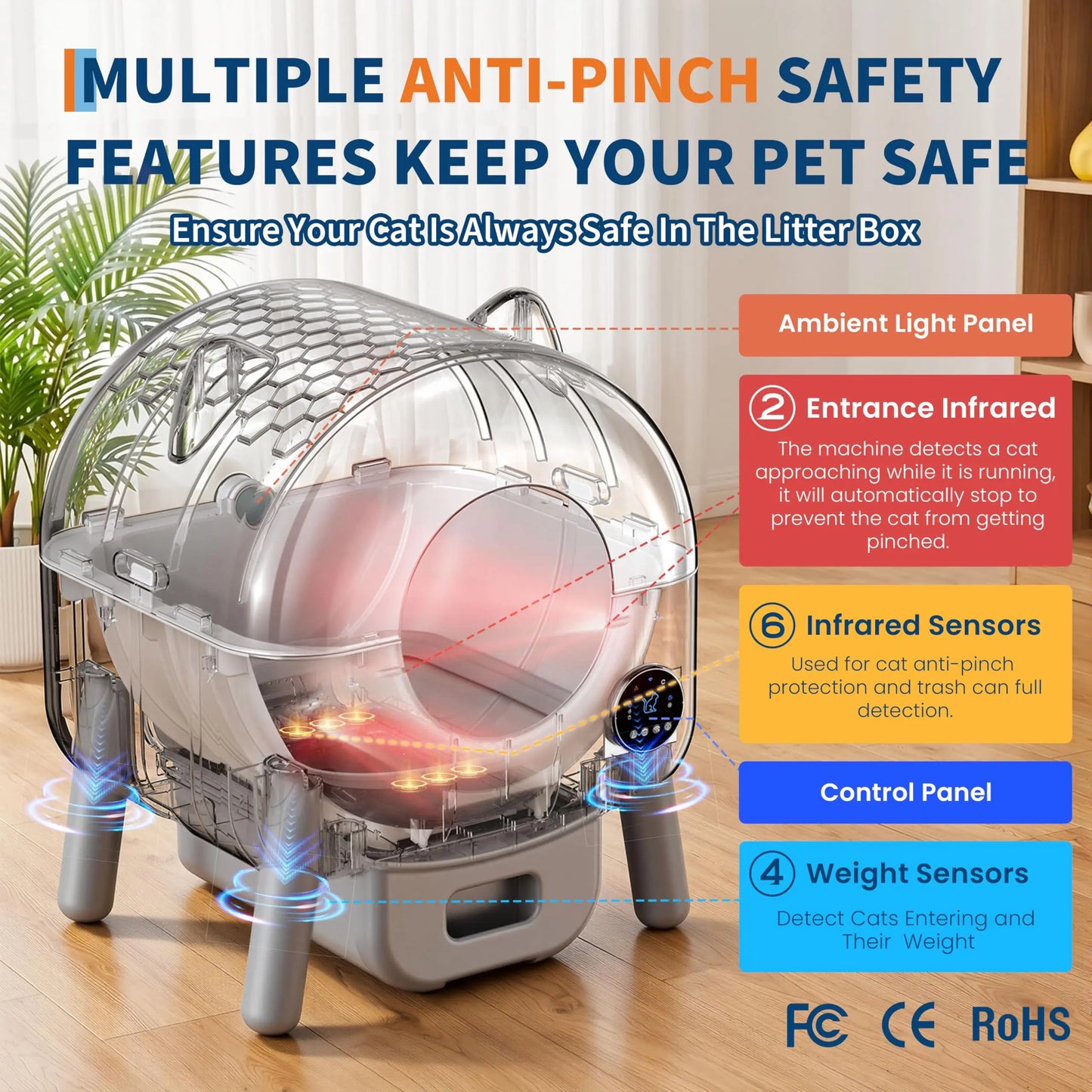 Automatic Self Cleaning Cat Litter Box By Hmiss App Controlled