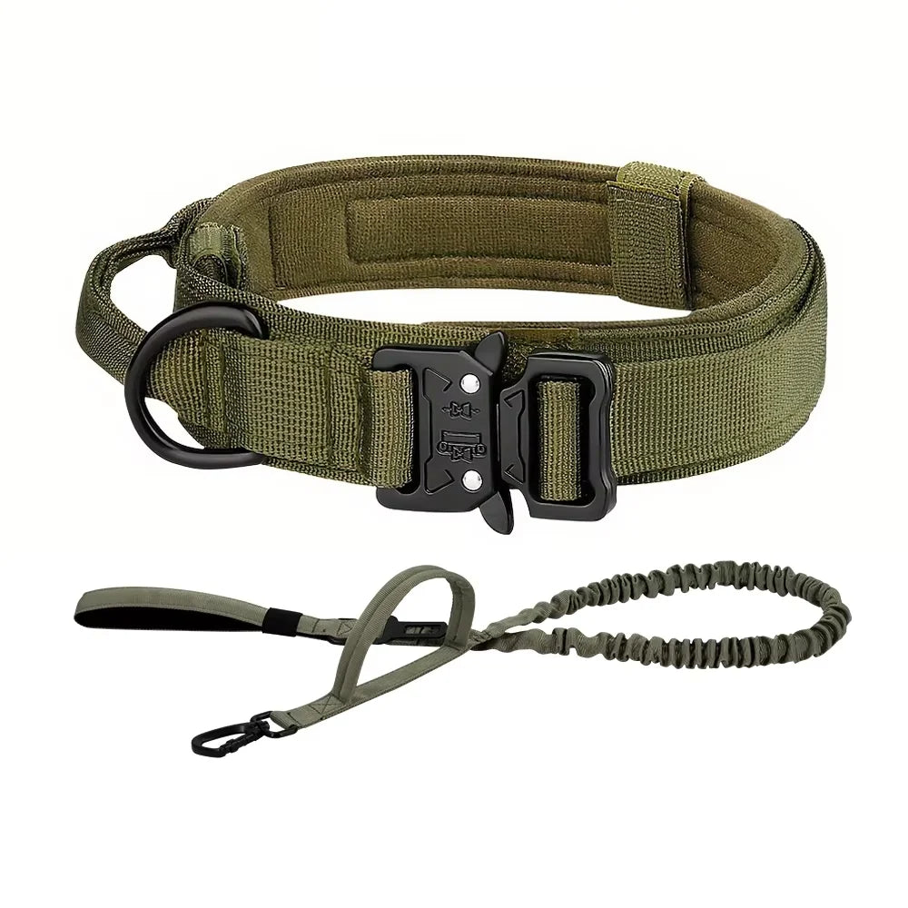 Adjustable Nylon Dog Collar And Leash Set With Control Handle