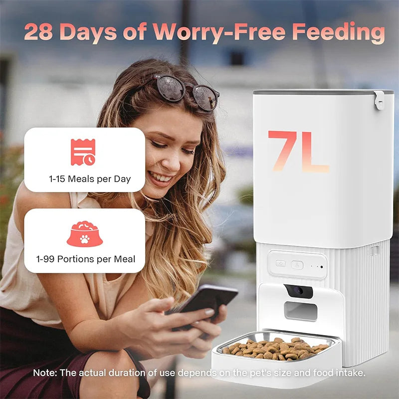 Nityers Smart Automatic Pet Feeder With HD Camera And WiFi