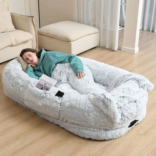 Orthopedic Dog Bed With Faux Fur Washable For Pets