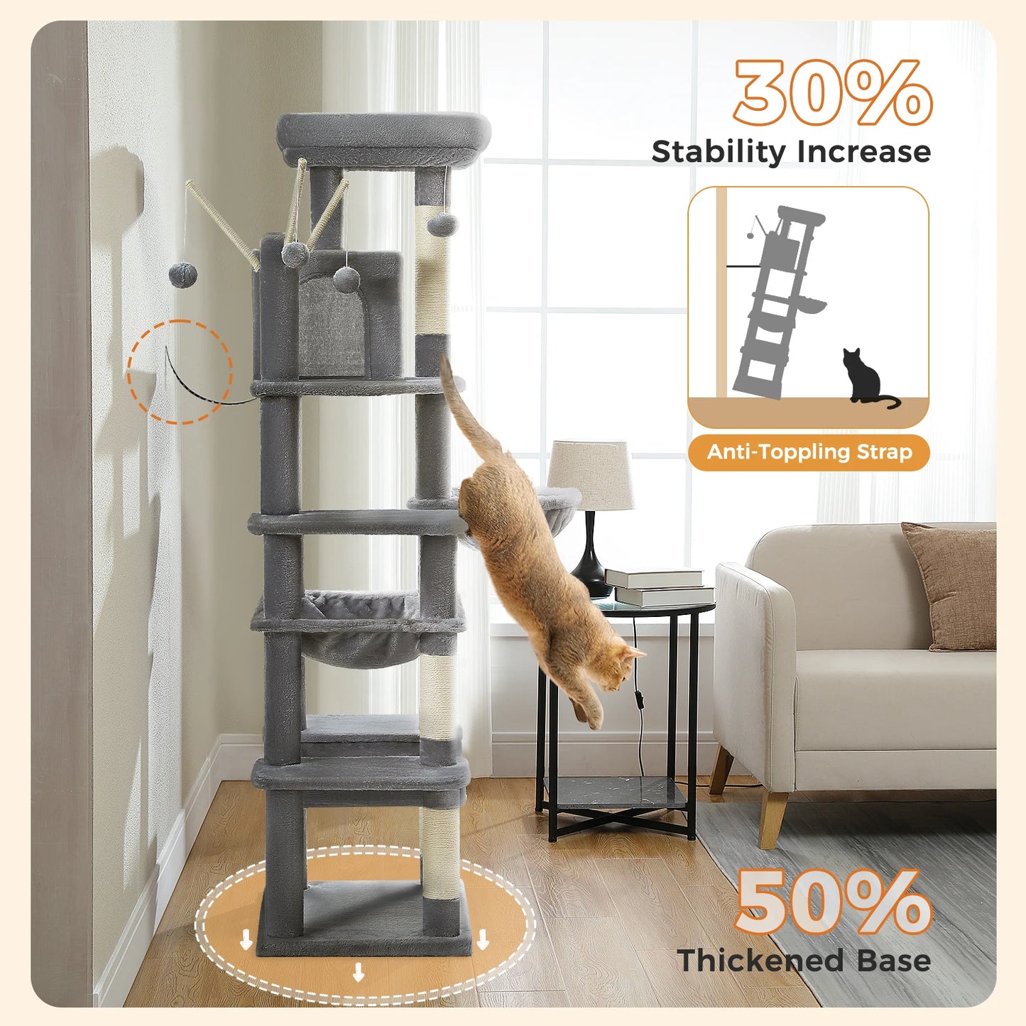 Pawz Road Large Multi Level Plush Cat Tree Tower