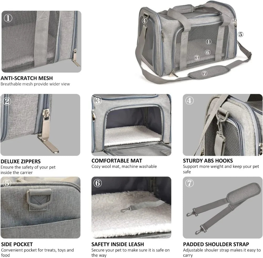TSA Airline Approved Soft Sided Cat And Dog Carrier