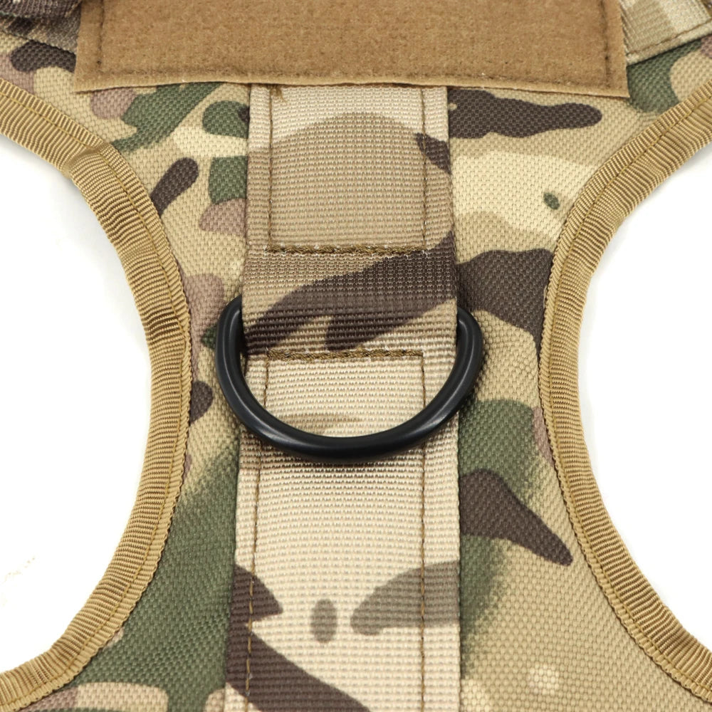 Nylon Tactical Dog Harness Leash Set No Pull Training Military