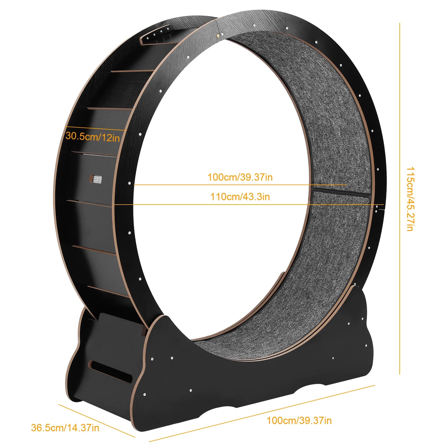 Large 43 Inch Silent Cat Exercise Running Wheel