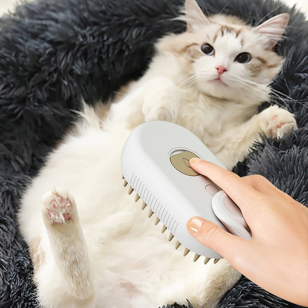 3 In 1 Dog Cat Grooming Brush With Electric Sprayer