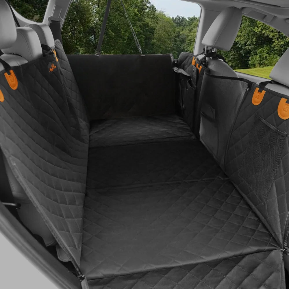 Borwart Waterproof Back Seat Extender Dog Car Cover With Storage
