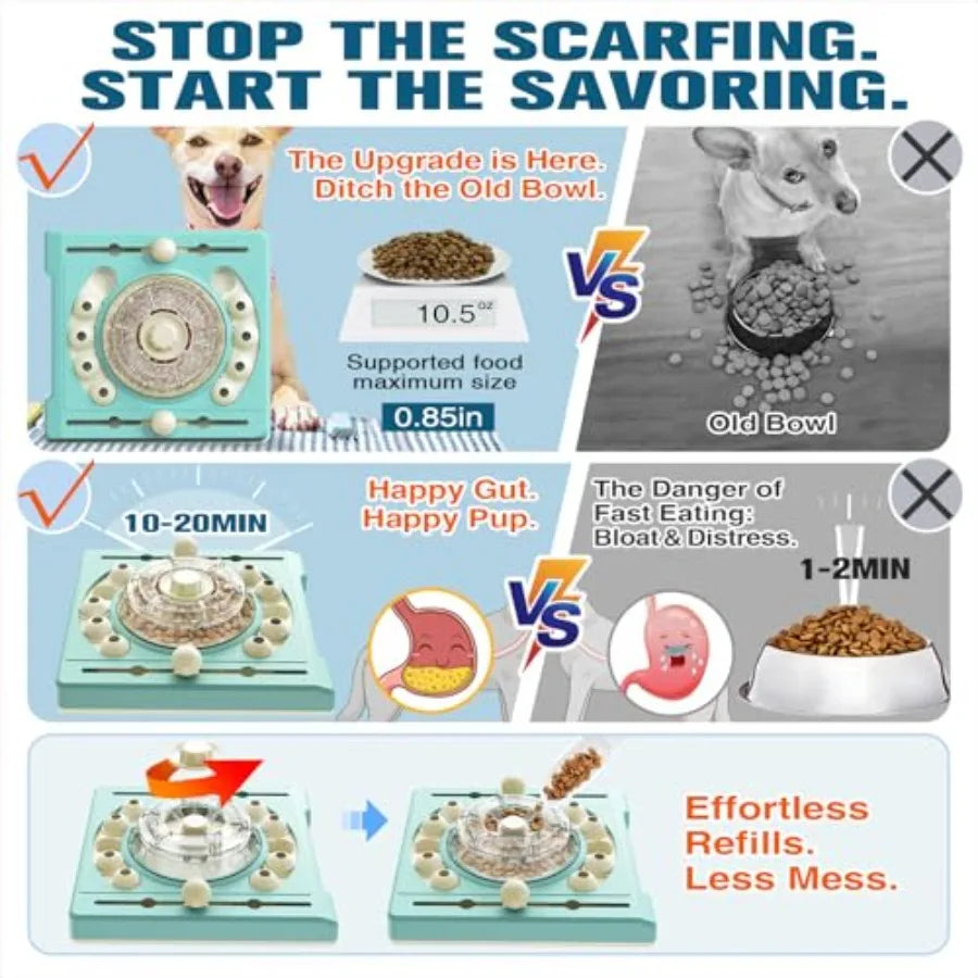 Dog Puzzle Feeder Toy Spin to Release Treat Dispenser