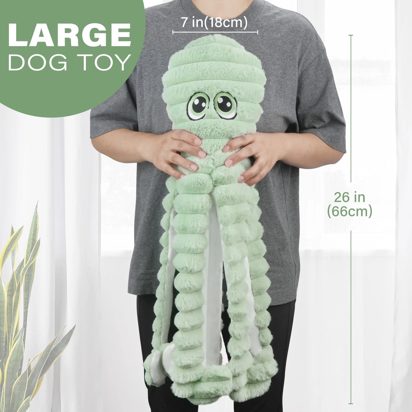 Octopus Design Plush Squeaky Dog Teeth Chewing Toy