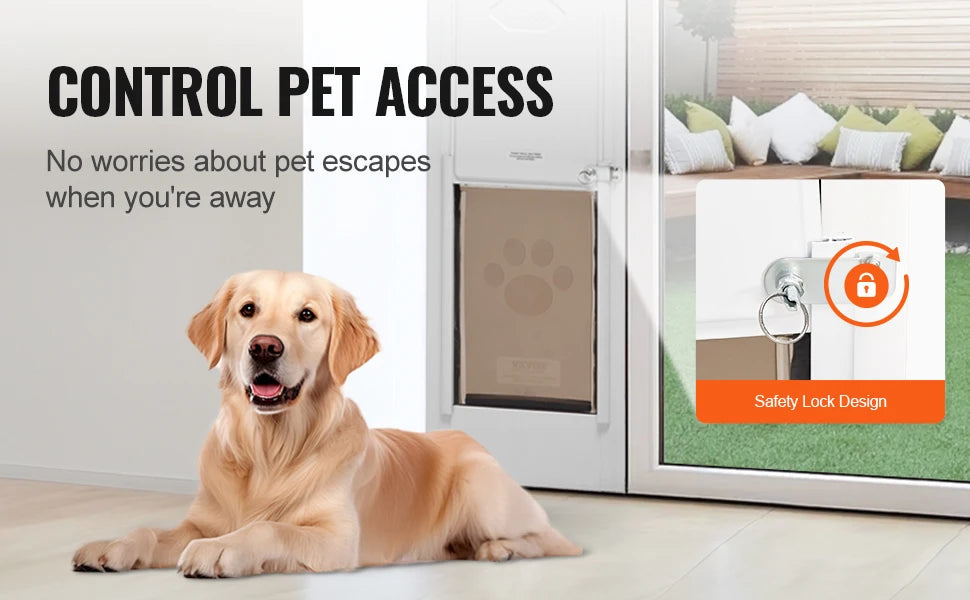 Dog Door For Sliding Glass Door With Adjustable Height Aluminum Frame