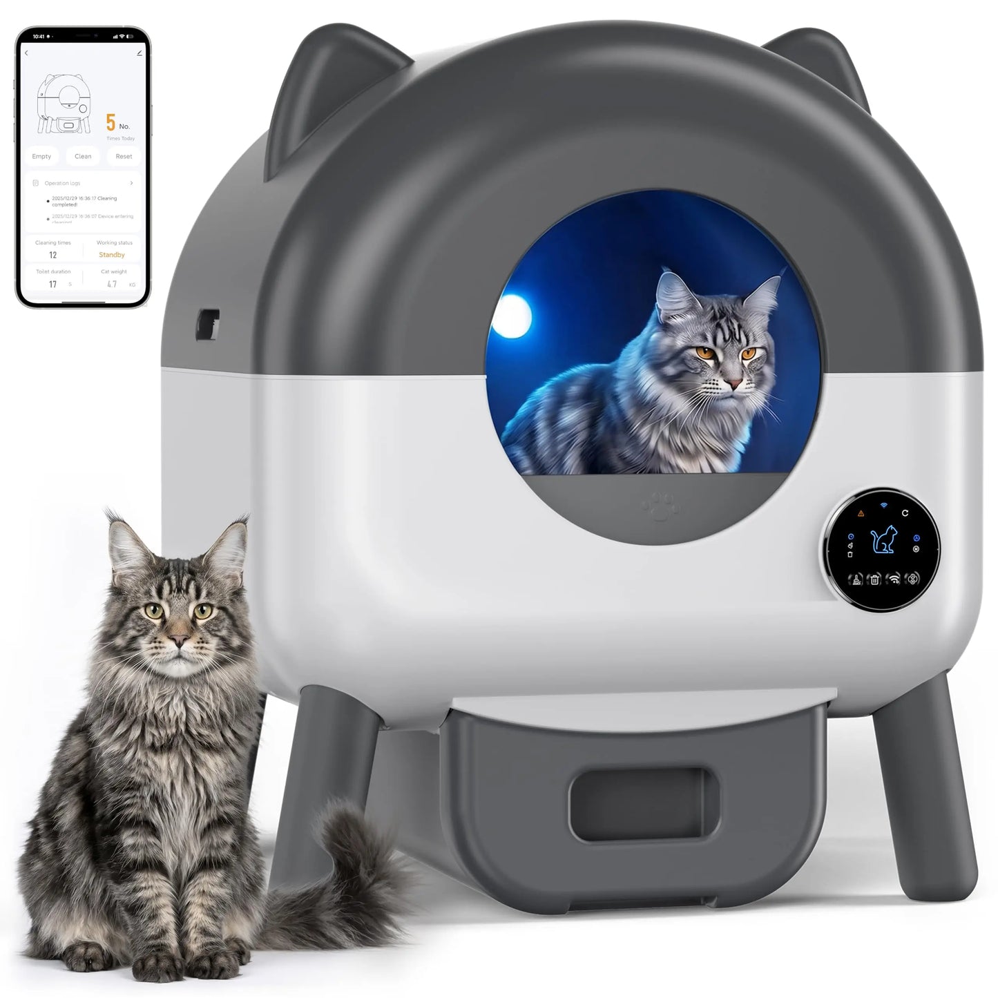 Automatic Self Cleaning Cat Litter Box By Hmiss App Controlled
